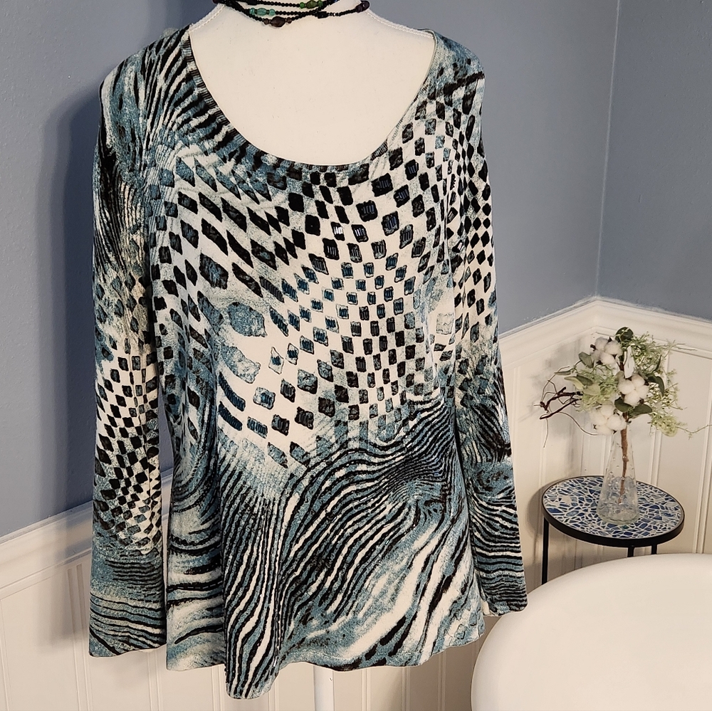 Beaded Long Sleeve Scoop Neck Sweater